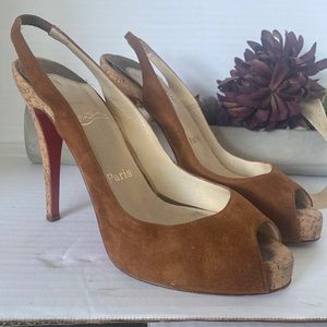 Christian Louboutin Tabasco Cork/Suede Platforms